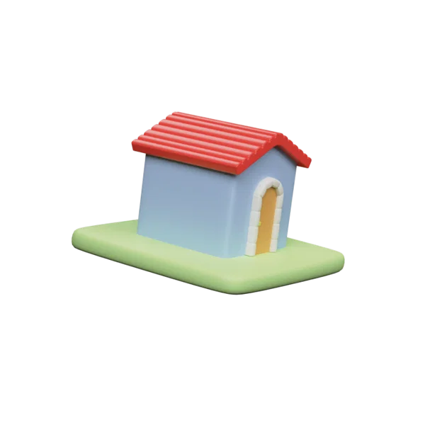 House 3D icon, view 3