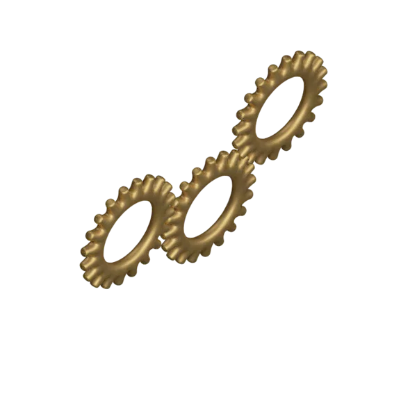 Cogs 1 3D icon, view 4