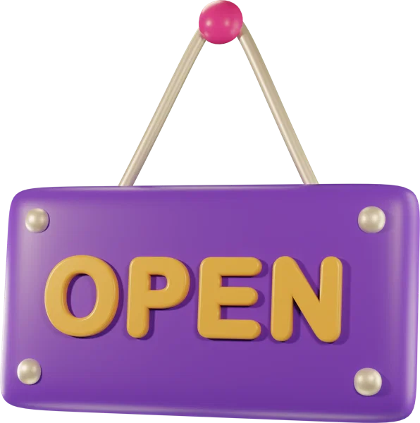 Open sign 3D icon, view 1