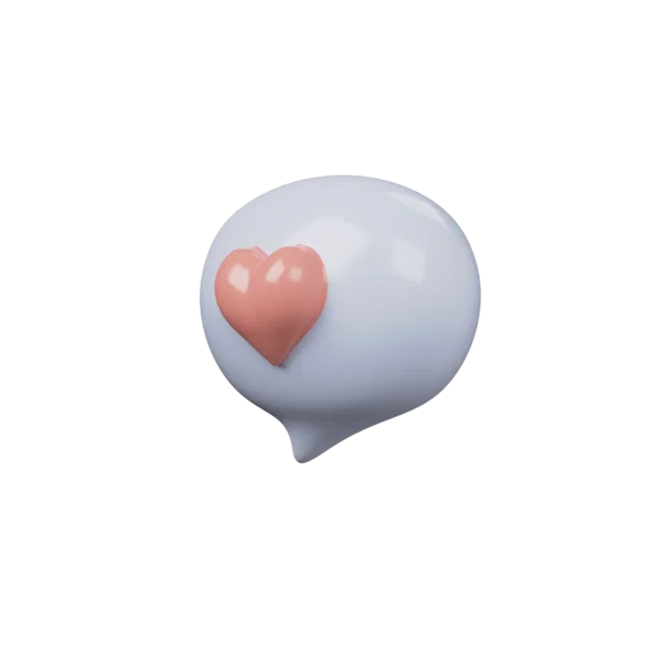 Heart Text 3D icon, view 2