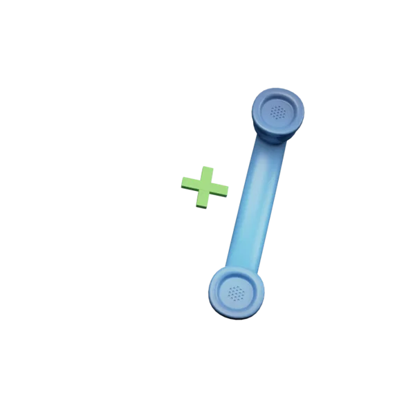 Telephone - Plus 3D icon, view 3