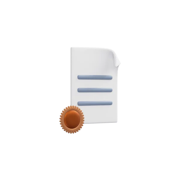 Certificate 1 3D icon, view 3