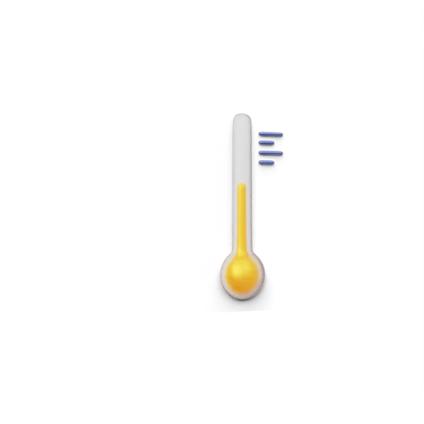 Thermometer moderate temprature 3D icon, view 3