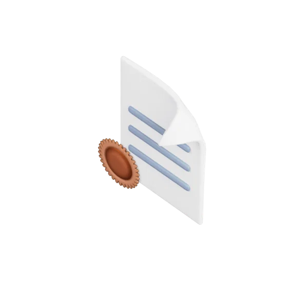 Certificate 1 3D icon, view 5