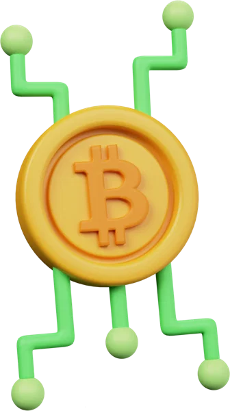 Bitcoin 3D icon, view 1