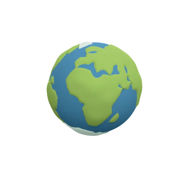 Earth 3D icon, view 3