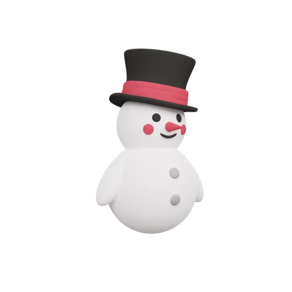 Snowman 3D icon, view 3