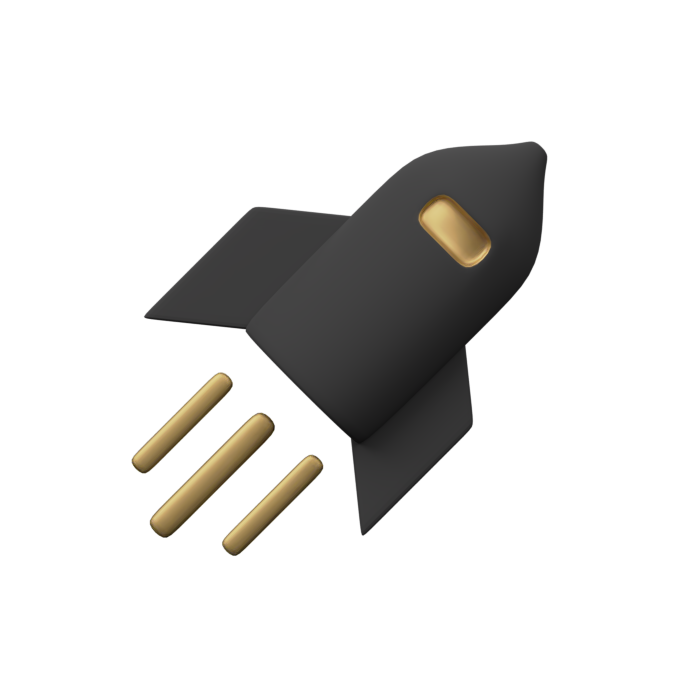Rocket 3D icon, view 1