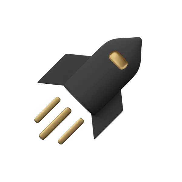 Rocket 3D icon, view 1
