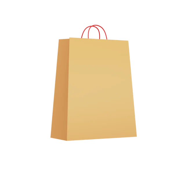 Shopping bag 3D icon, view 3