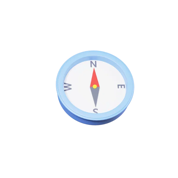 Compass 3D icon, view 3