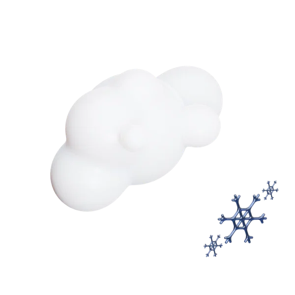 Cloud snow flakes 3D icon, view 4