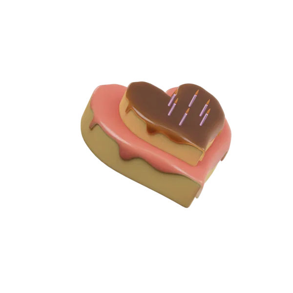 Cake 3D icon, view 3