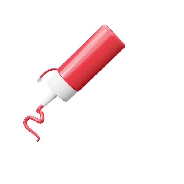 Ketchup Bottle 3D icon, view 2