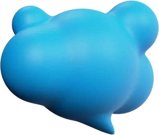 Speech Bubble 2 3D icon, view 3