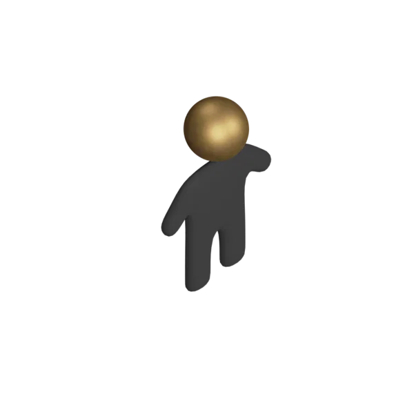 Figure man 3D icon, view 4
