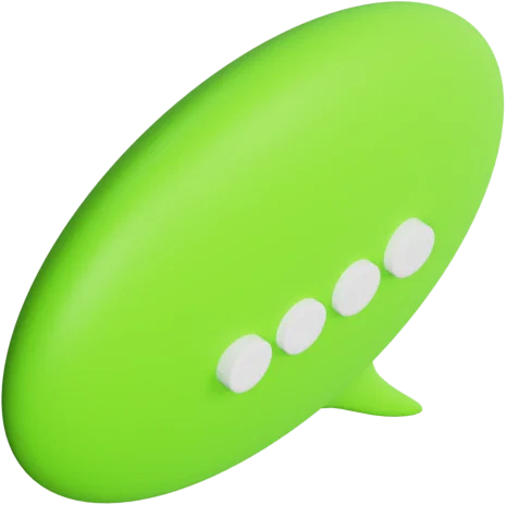 Speech Bubble 1 3D icon, view 4