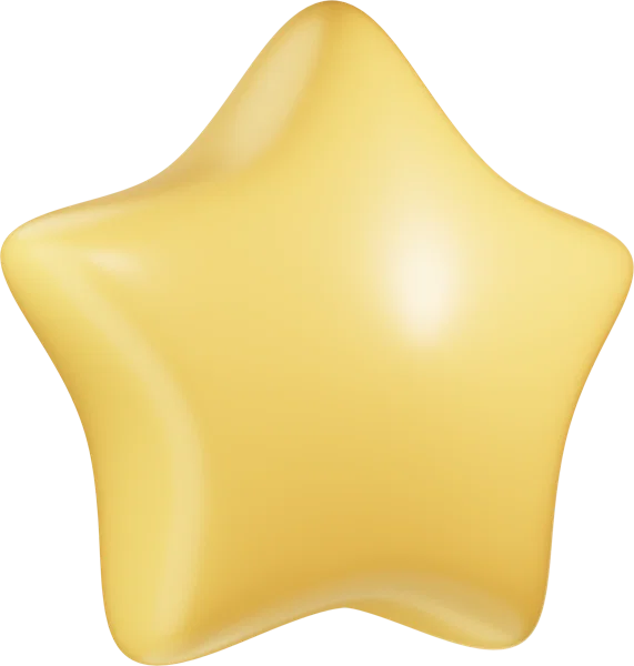 Star 3D icon, view 3