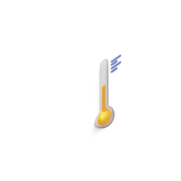 Thermometer moderate temprature 3D icon, view 4