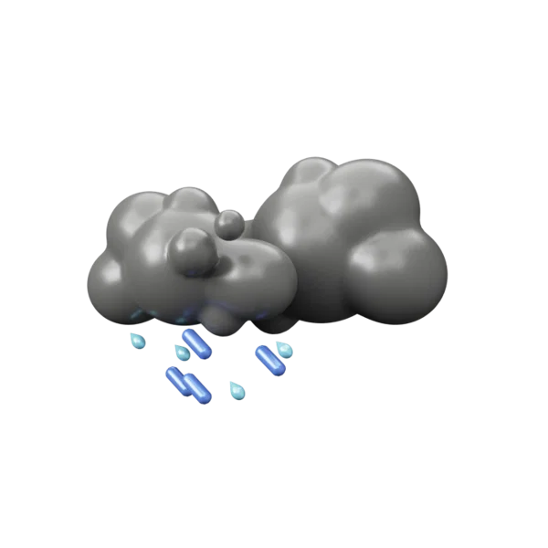 Raining under Stormyclouds 3D icon, view 2