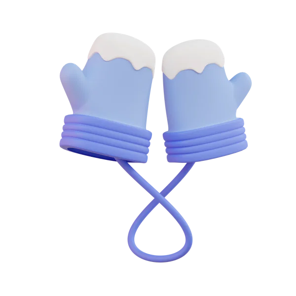 Gloves 3D icon, view 3