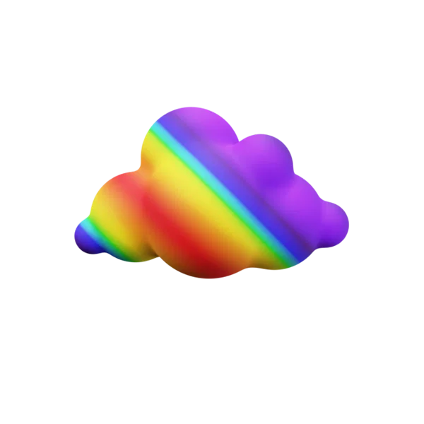 Cloud 3D icon, view 1