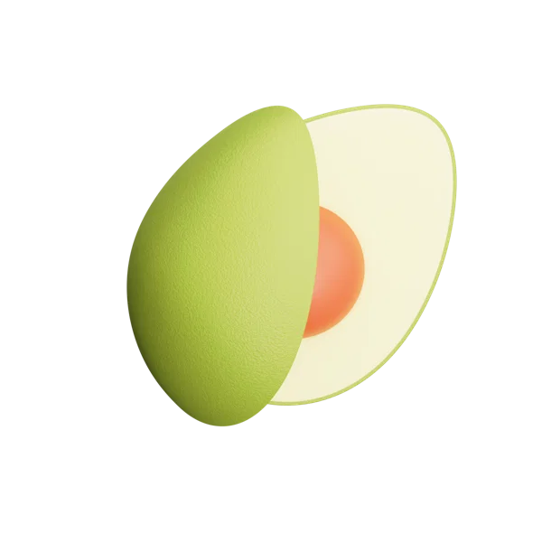 Avocado 3D icon, view 4