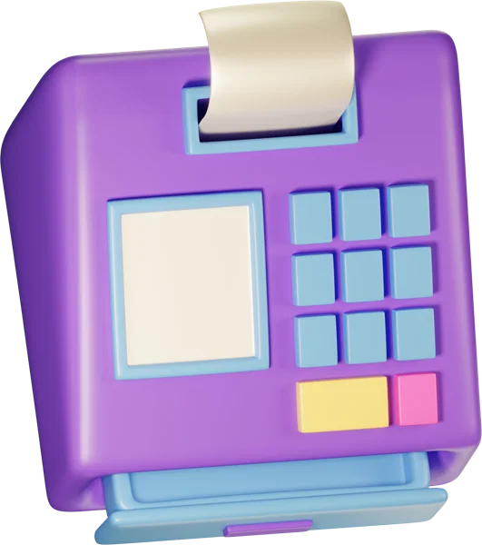 Cash register 3D icon, view 4