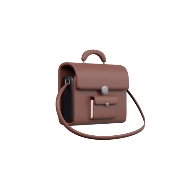 Briefcase 3D icon, view 3