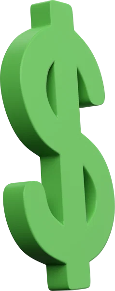 Dollar Sign 3D icon, view 3