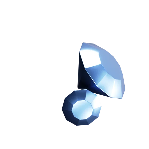 Diamond 3D icon, view 4