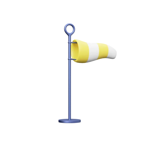 Weather cone 3D icon, view 1