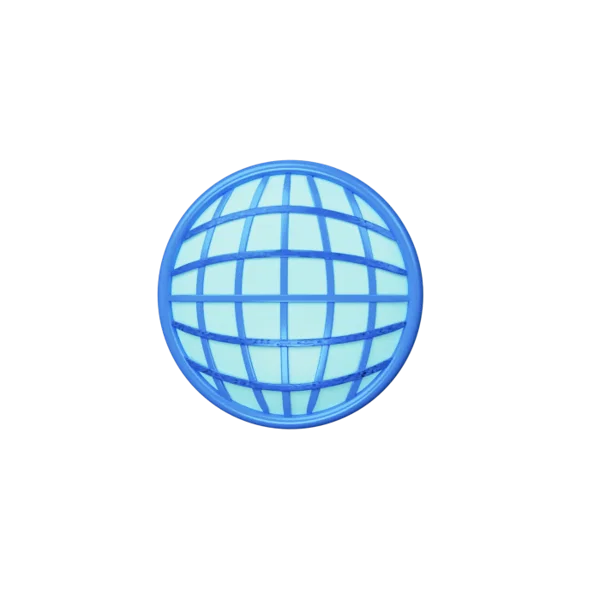 World 2 3D icon, view 1