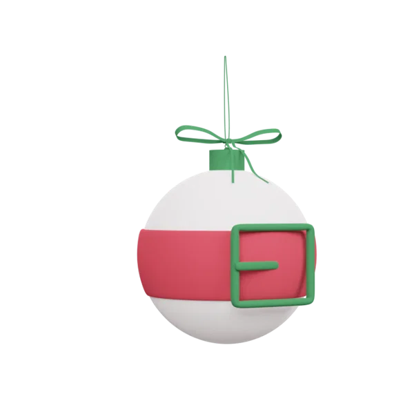Ball (Santa) 3D icon, view 3