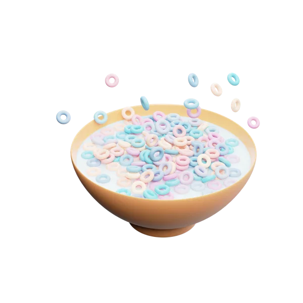 Cereal Bowl 3D icon, view 3