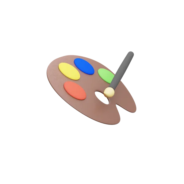 Palette 3D icon, view 3