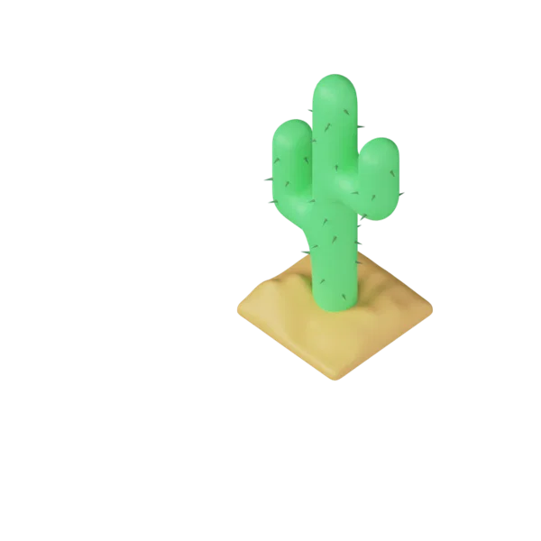 Cactus 3D icon, view 5