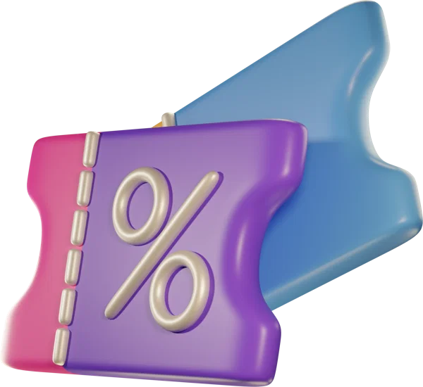 Coupon 3D icon, view 2