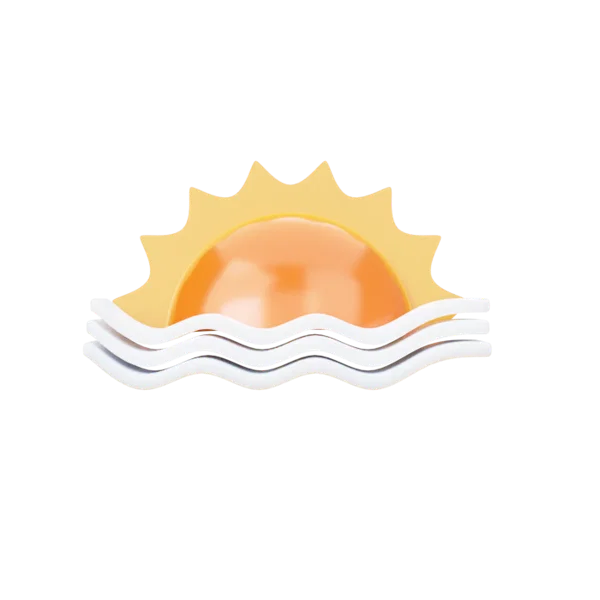 Sun horizon 3D icon, view 1