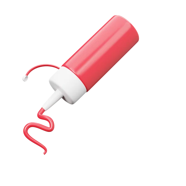 Ketchup Bottle 3D icon, view 1