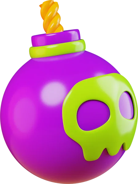 Pirate Bomb 3D icon, view 3