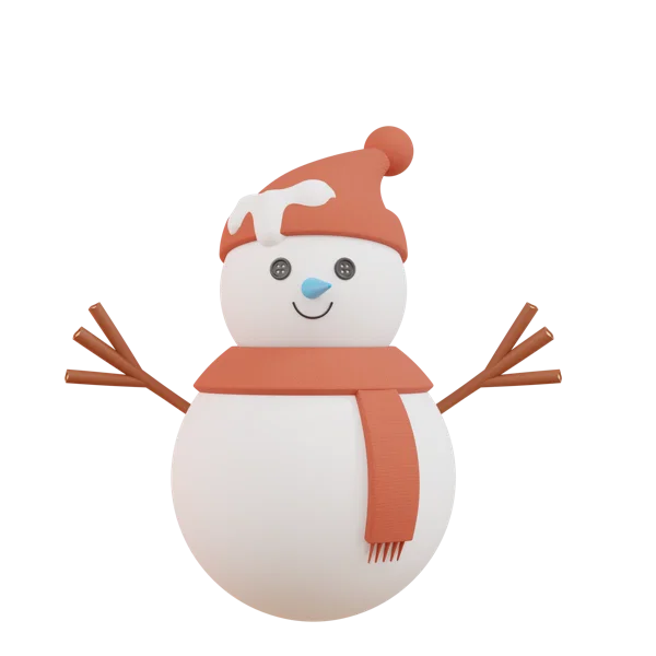 Snowman 3D icon, view 1