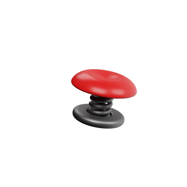 Button 3D icon, view 3