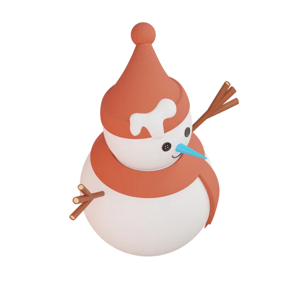 Snowman 3D icon, view 4