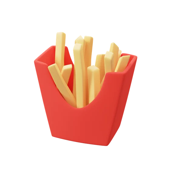 French Fries 3D icon, view 2