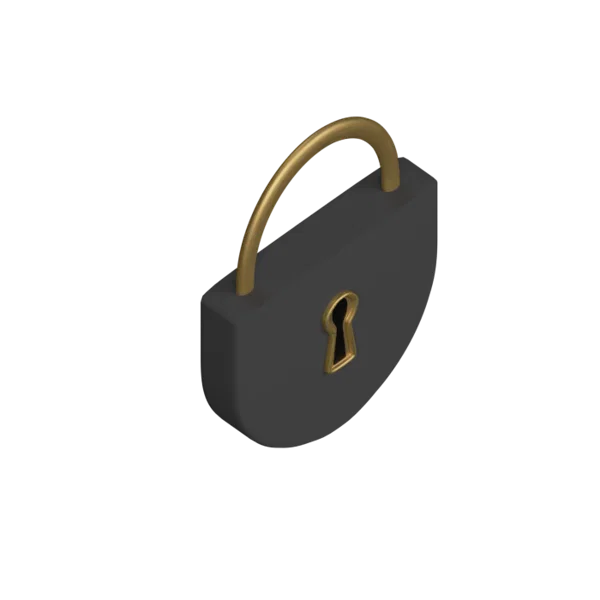 Lock 3D icon, view 4