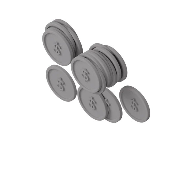 Coins 3D icon, view 5