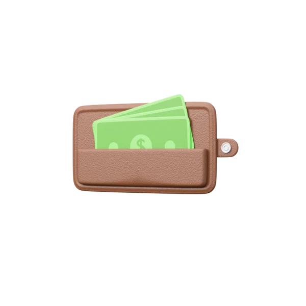 Wallet - Unfolded 3D icon, view 2
