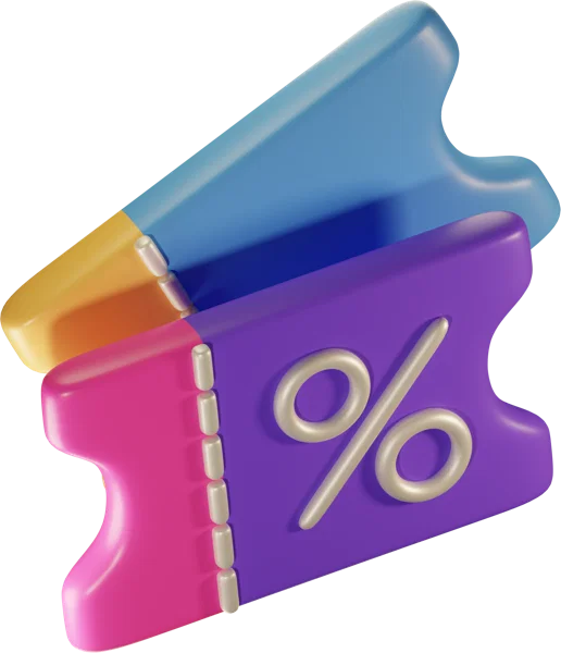 Coupon 3D icon, view 4