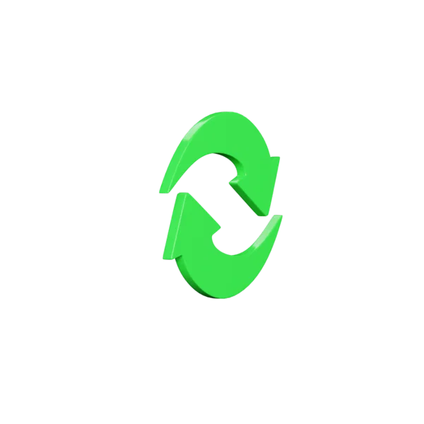 Recycle 3D icon, view 3